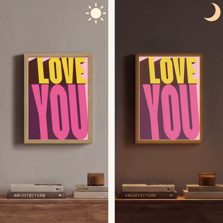 Love - Tekst - Roze - Valentijn Light Box met batterij (Wandlamp) middel -sfeer3