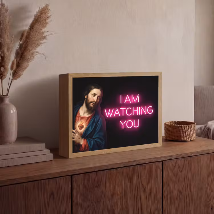 Man - Tekst - Neon Light Box met batterij (Wandlamp) middel -sfeer2