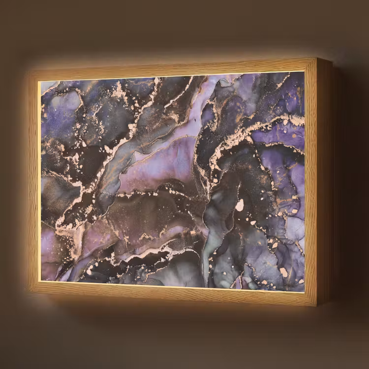 Marmer - Goud - Roze Light Box met batterij (Wandlamp) middel -z3d_website