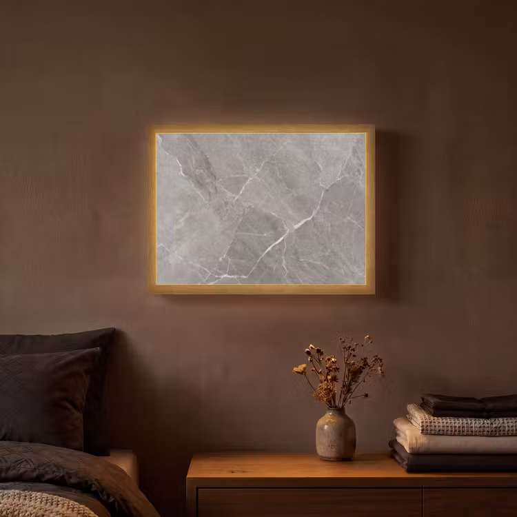 Marmer - Grijs Light Box met batterij (Wandlamp) middel -sfeer4