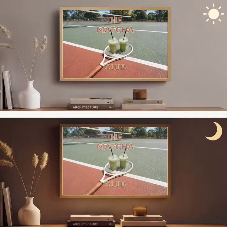 Matcha Club - Tennis - Matcha Light Box met batterij (Wandlamp) middel -sfeer3