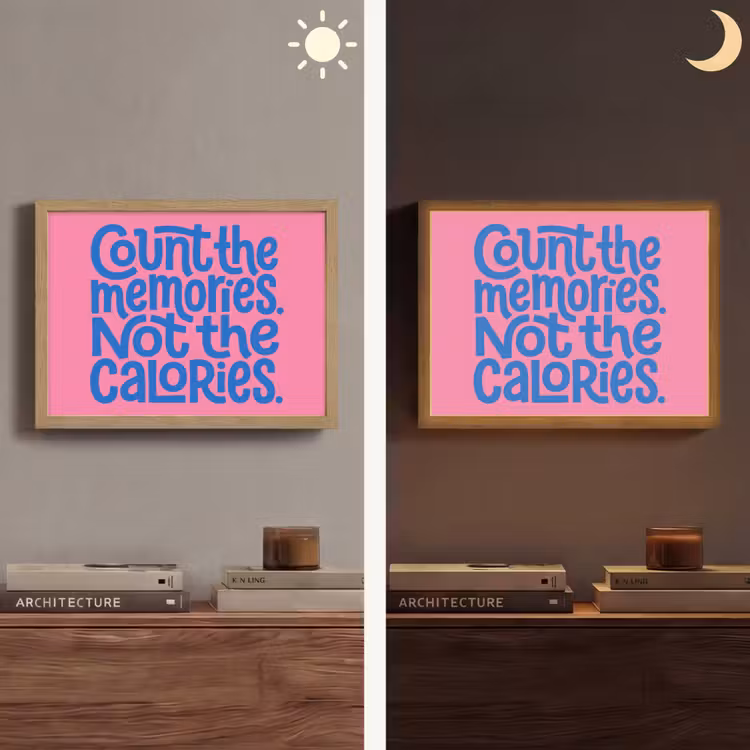 Memories - Roze - Blauw - Quote Light Box met batterij (Wandlamp) middel -sfeer3