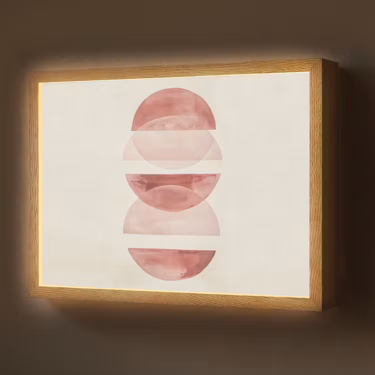 Minimalistisch - Cirkels - Roze Light Box met batterij (Wandlamp) middel -z3d_website