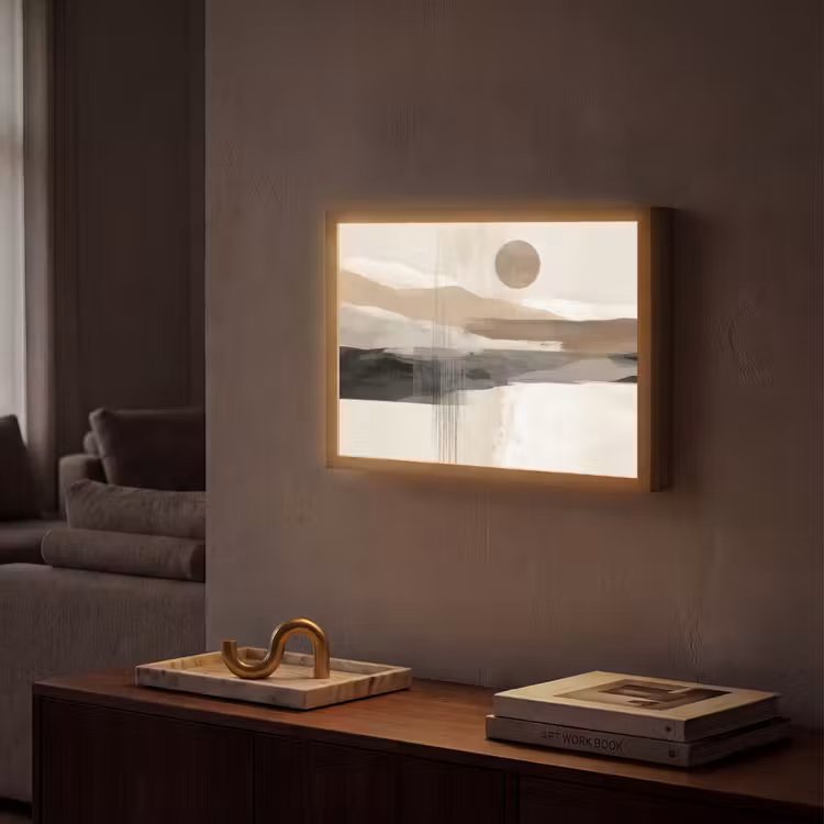 Minimalistisch - Landschap - Dimensie Light Box met batterij (Wandlamp) middel -sfeer1