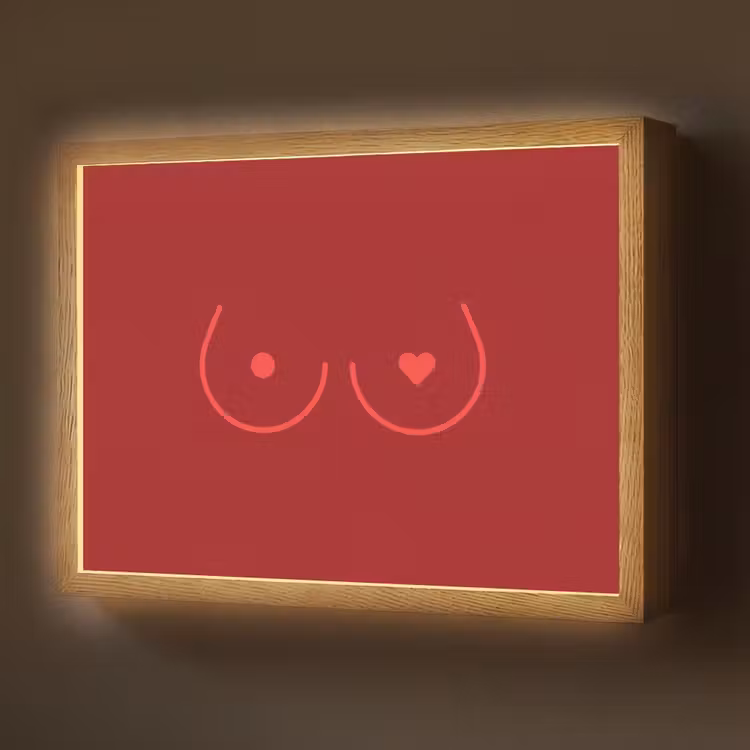 Minimalistisch - Lijnillustratie - Rood Light Box met batterij (Wandlamp) middel -z3d_website