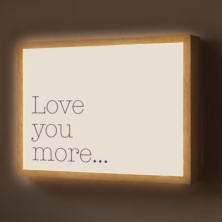 Minimalistisch - Love - Beige Light Box met batterij (Wandlamp) middel -z3d_website