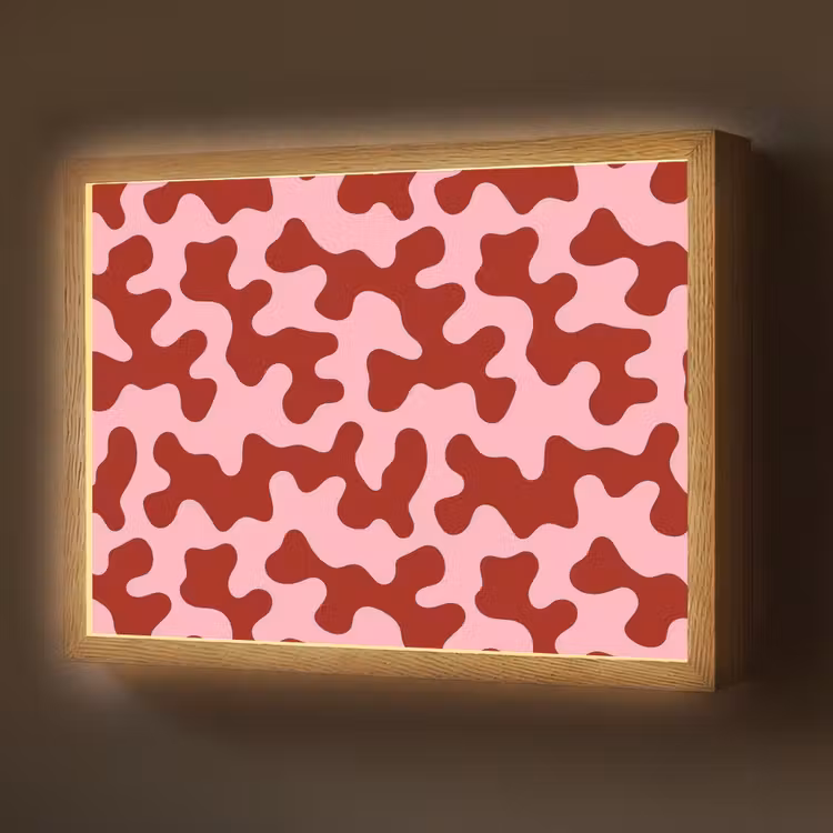 Modern - Abstract - Rood Light Box met batterij (Wandlamp) middel 907 -z3d_website