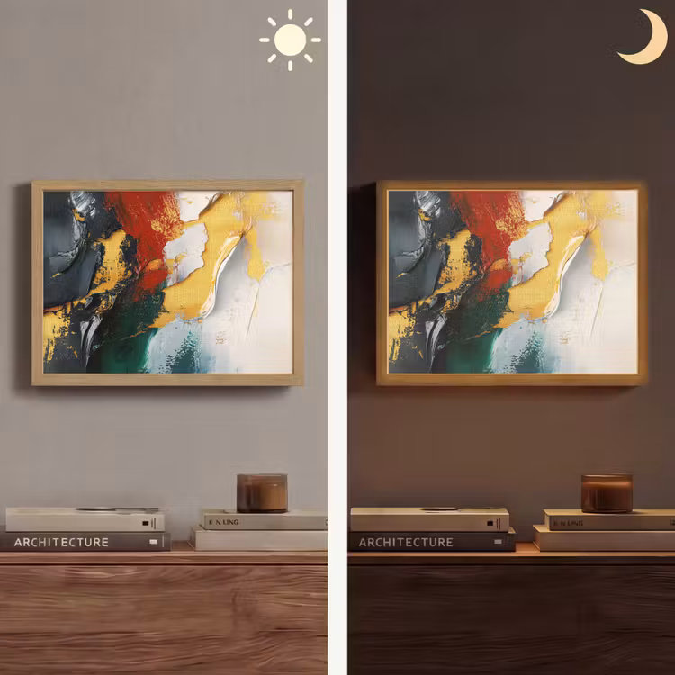 Modern - Kerst - Abstract - Goud Light Box met batterij (Wandlamp) middel -sfeer3