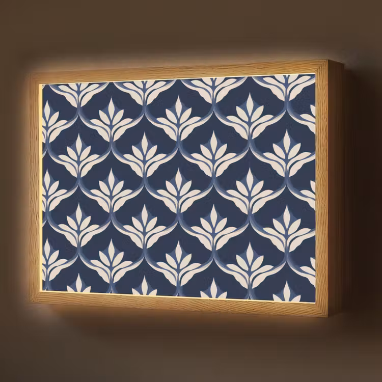 Modern - Ontwerp - Blauw Light Box met batterij (Wandlamp) middel 907 -z3d_website