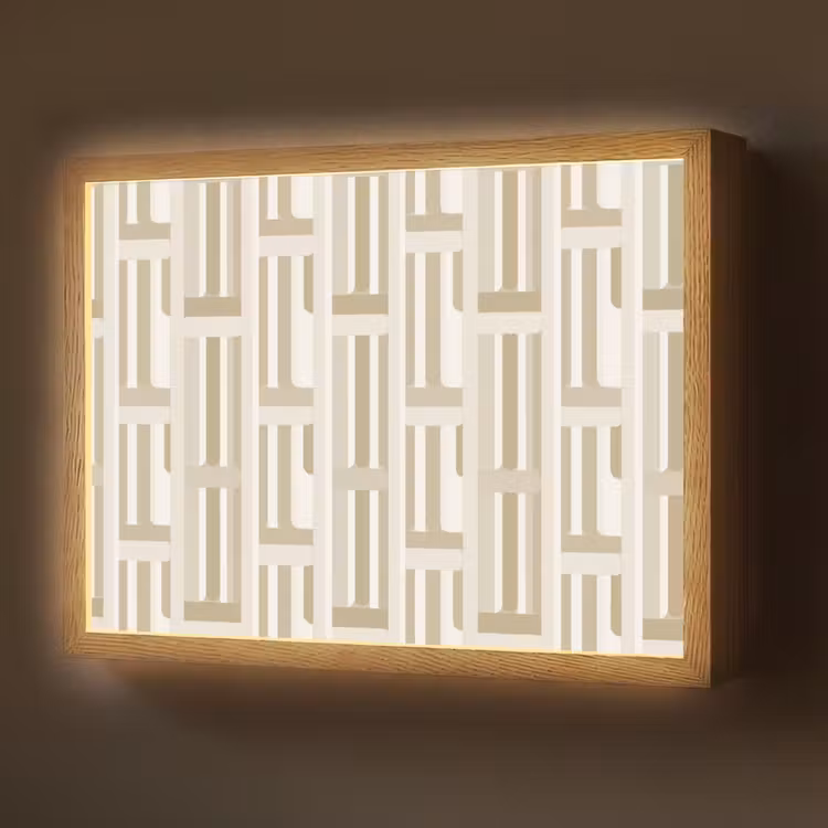 Modern - Geometrisch - Beige Light Box met batterij (Wandlamp) middel 907 -z3d_website