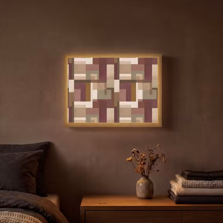 Modern - Geometrie - Kleurrijk Light Box met batterij (Wandlamp) middel 907 -sfeer4