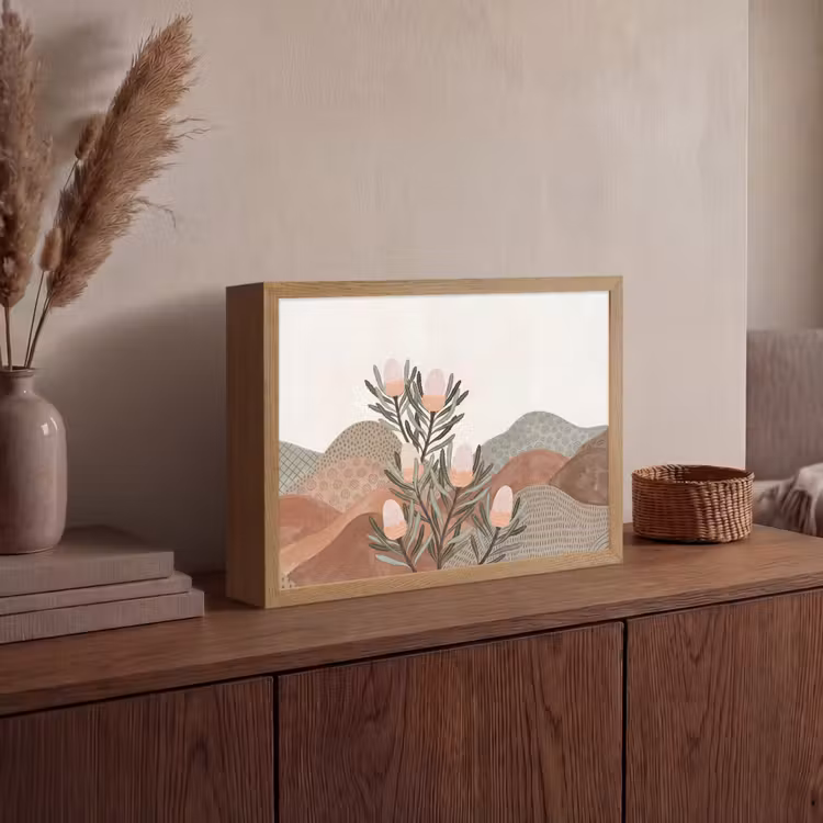 Modern - Heuvels - Terracotta Light Box met batterij (Wandlamp) middel -sfeer2