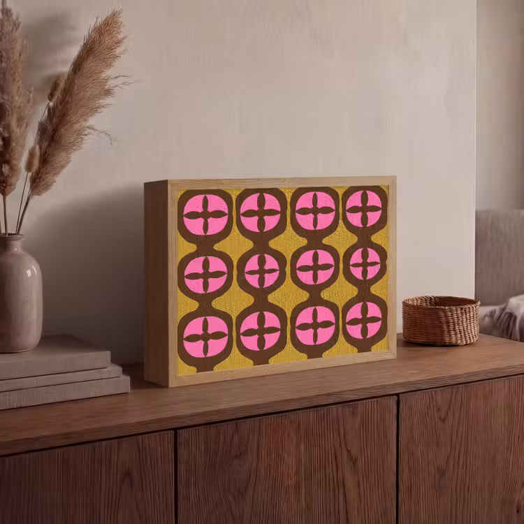 Modern - Patroon - Roze Light Box met batterij (Wandlamp) middel 907 -sfeer2