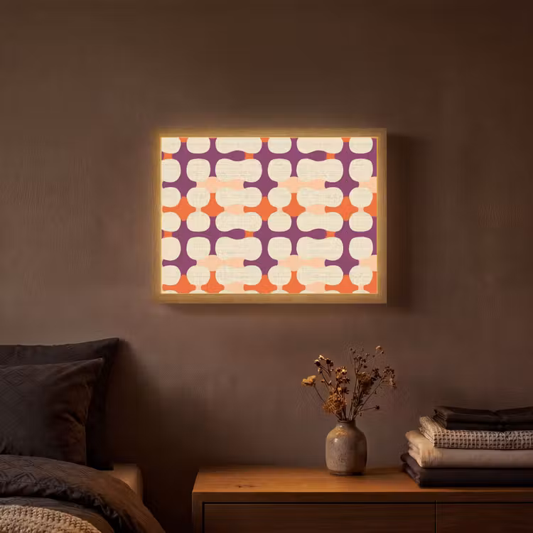 Modern - Patroon - Kleurrijk Light Box met batterij (Wandlamp) middel 907 -sfeer4