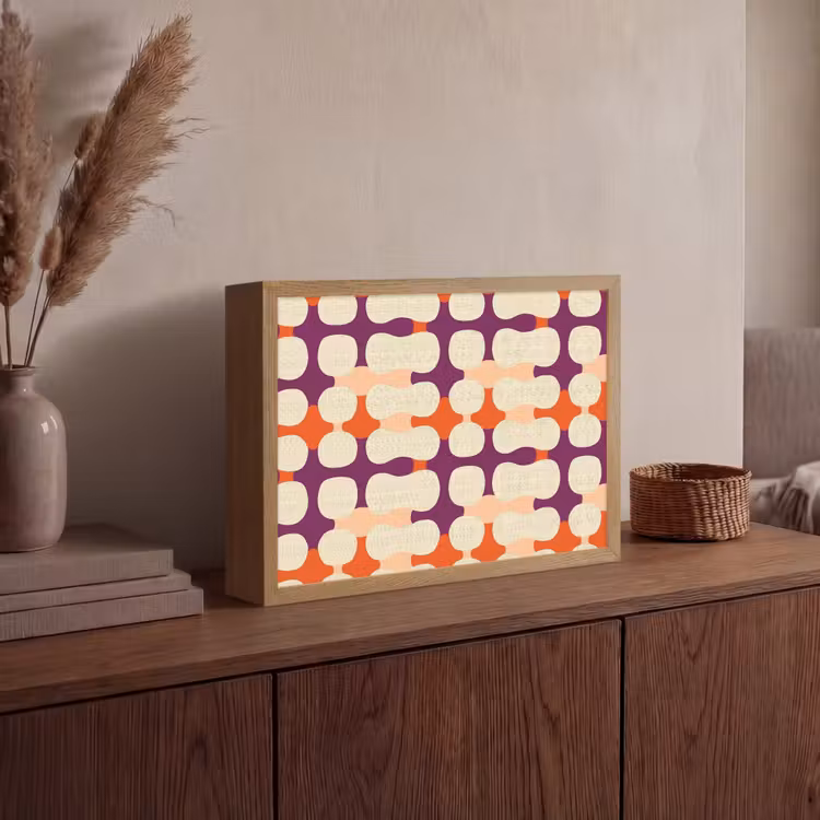 Modern - Patroon - Kleurrijk Light Box met batterij (Wandlamp) middel 907 -sfeer2