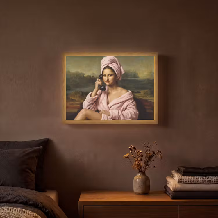 Mona - Klassiek - Roze Light Box met batterij (Wandlamp) middel -sfeer4