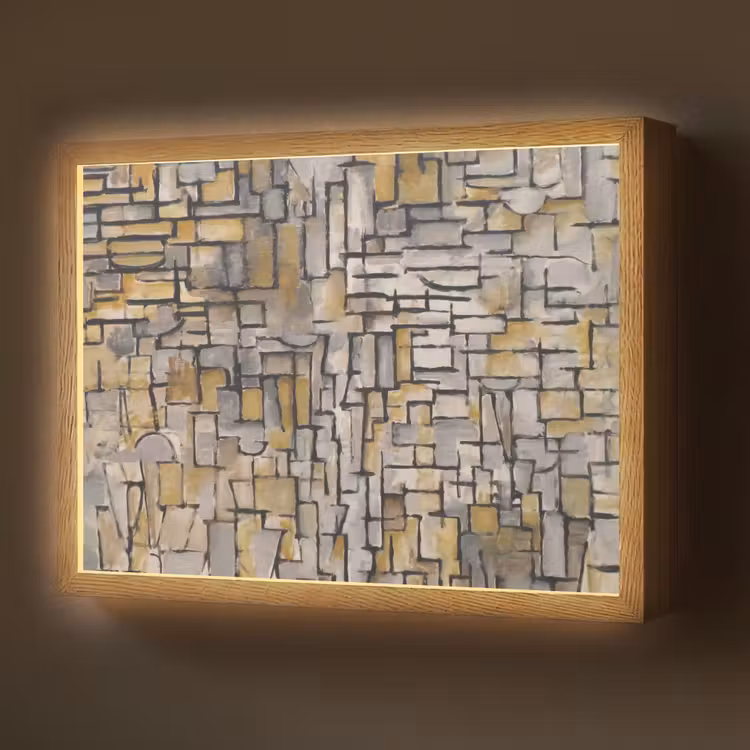Mondriaan - Kunst - Oude meesters - Tableau I Light Box met batterij (Wandlamp) middel -z3d_website