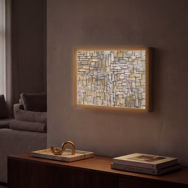 Mondriaan - Kunst - Oude meesters - Tableau I Light Box met batterij (Wandlamp) middel -sfeer1