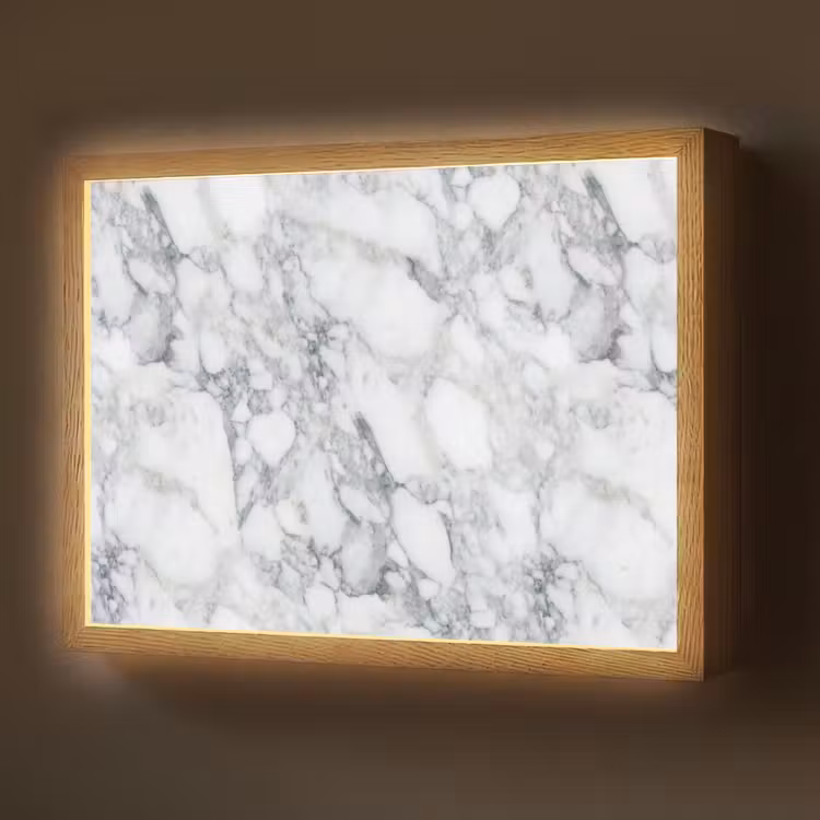 Mozaïek - Marmer - Wit - Onregelmatig Light Box met batterij (Wandlamp) middel 907 -z3d_website