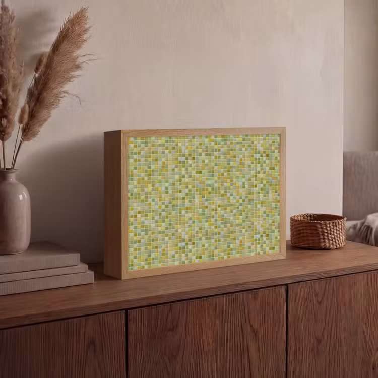 Mozaïek - Patroon - Groen Light Box met batterij (Wandlamp) middel 907 -sfeer2