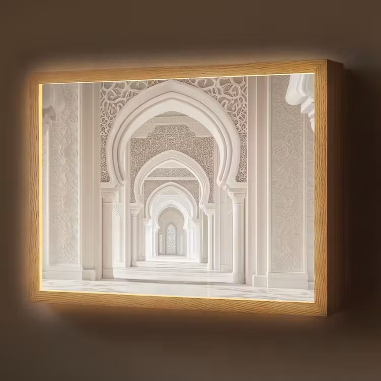 Moskee - Architectuur - Ramadan - Islamitische Light Box met batterij (Wandlamp) middel -z3d_website