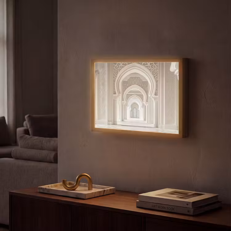 Moskee - Architectuur - Ramadan - Islamitische Light Box met batterij (Wandlamp) middel -sfeer1