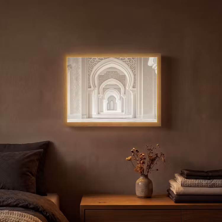 Moskee - Architectuur - Ramadan - Islamitische Light Box met batterij (Wandlamp) middel -sfeer4
