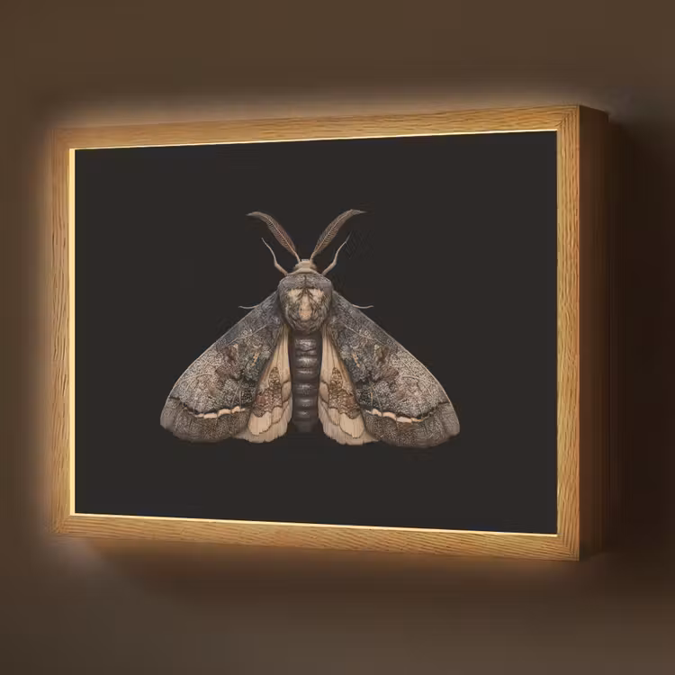 Mot - Bladachtig - Grijs Light Box met batterij (Wandlamp) middel -z3d_website