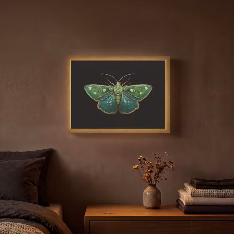 Mot - Levendig - Groen Light Box met batterij (Wandlamp) middel -sfeer4