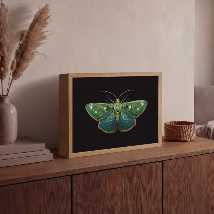 Mot - Levendig - Groen Light Box met batterij (Wandlamp) middel -sfeer2