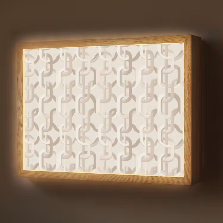 Motief - Abstract - Beige Light Box met batterij (Wandlamp) middel 907 -z3d_website