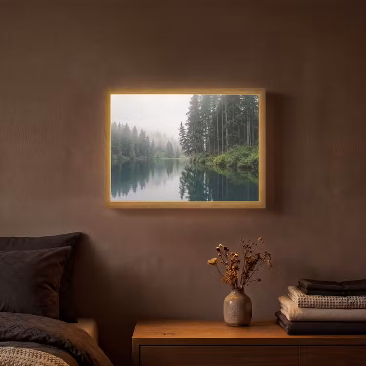 Bergen - Meer - Bos Light Box met batterij (Wandlamp) middel -sfeer4