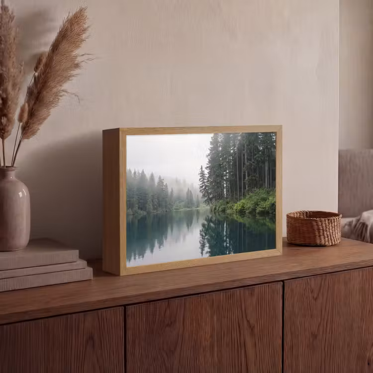 Bergen - Meer - Bos Light Box met batterij (Wandlamp) middel -sfeer2