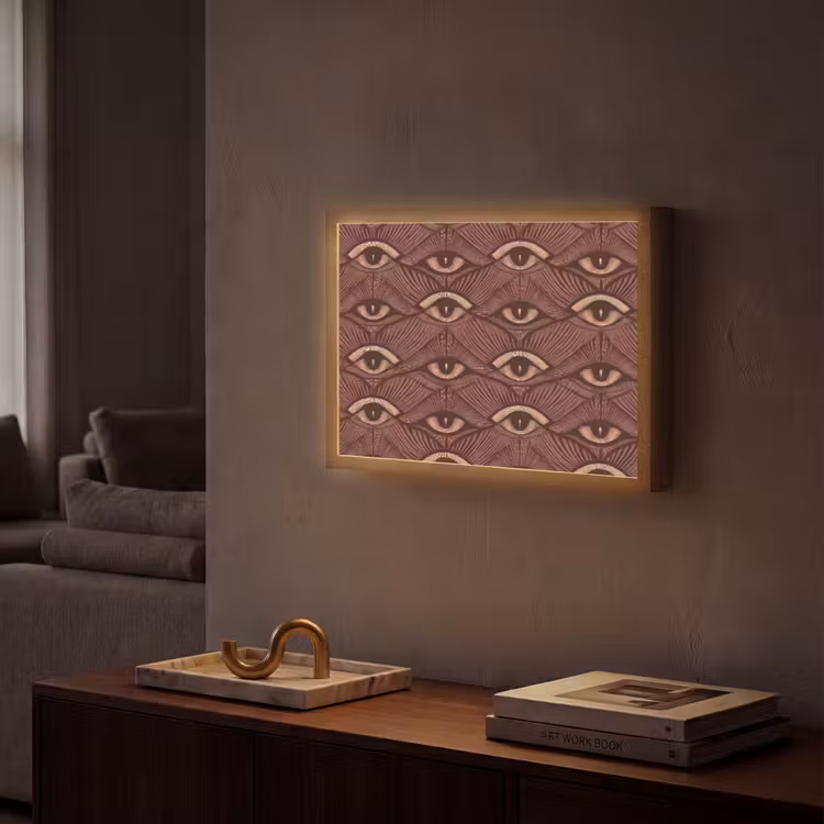 Mystiek - Ogen - Bruin Light Box met batterij (Wandlamp) middel 907 -sfeer1