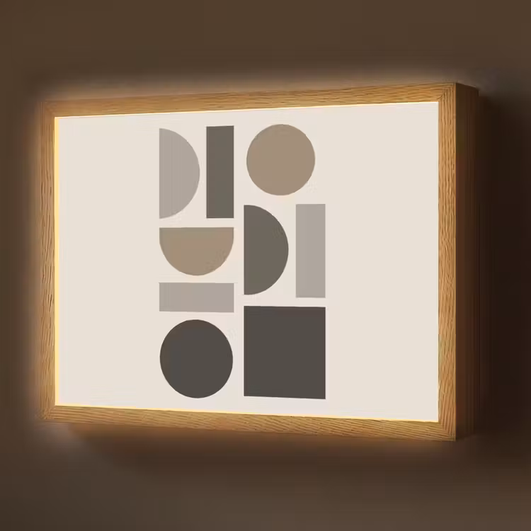 Natuurlijke tinten - Grafisch - Verticale compositie Light Box met batterij (Wandlamp) middel -z3d_website