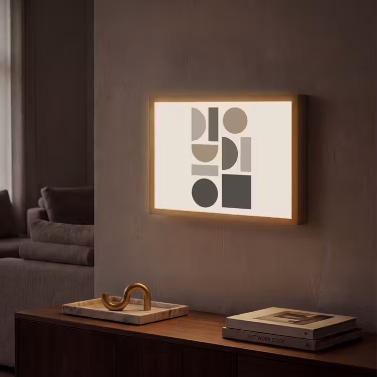 Natuurlijke tinten - Grafisch - Verticale compositie Light Box met batterij (Wandlamp) middel -sfeer1