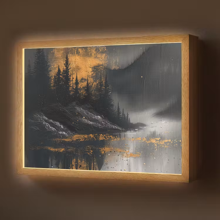 Natuur - Abstract - Landschap - Modern Light Box met batterij (Wandlamp) middel -z3d_website