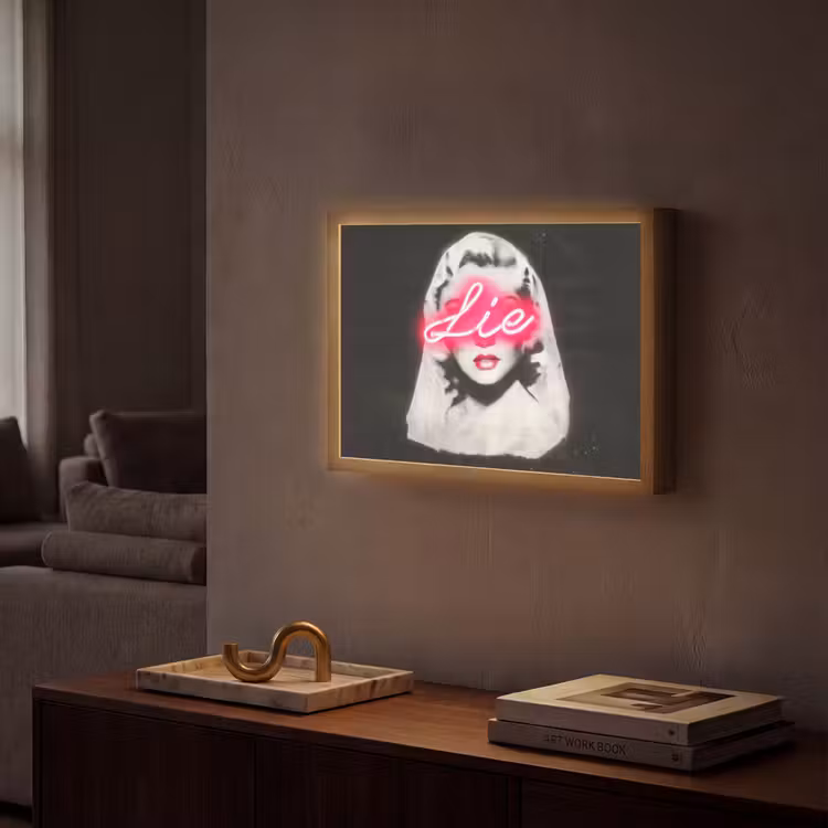 Neon - Letters - Vintage - Vrouw Light Box met batterij (Wandlamp) middel -sfeer1