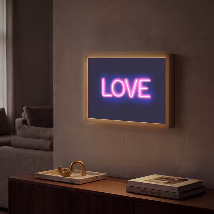 Neon - Love - Valentijn Light Box met batterij (Wandlamp) middel -sfeer1