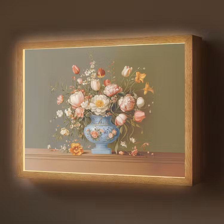 Neutral - Bloemen - Boeket - Vaas Light Box met batterij (Wandlamp) middel -z3d_website