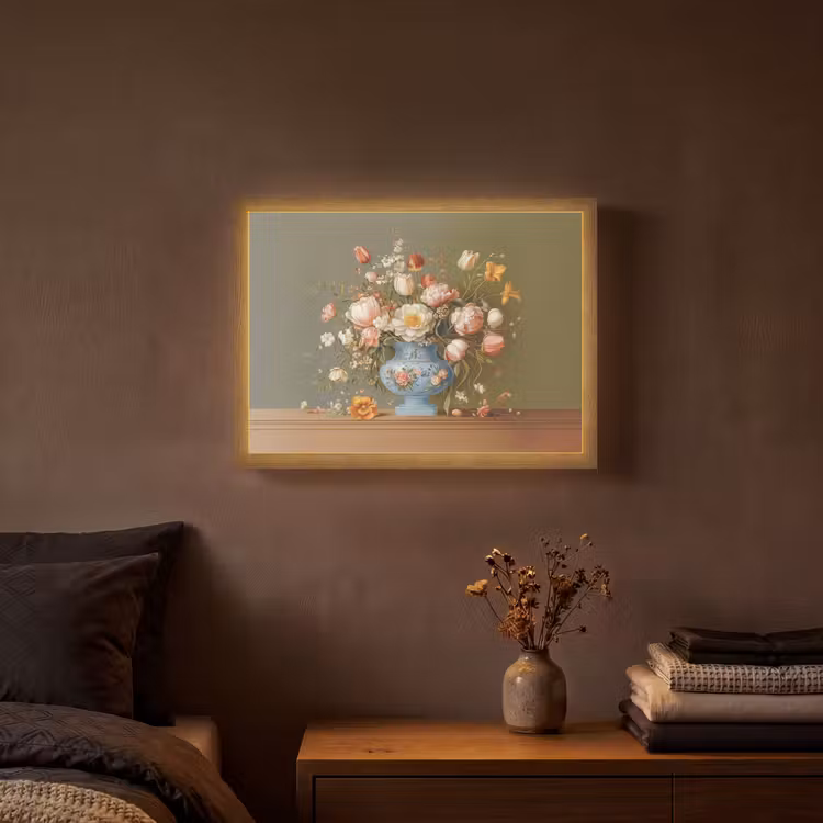 Neutral - Bloemen - Boeket - Vaas Light Box met batterij (Wandlamp) middel -sfeer4