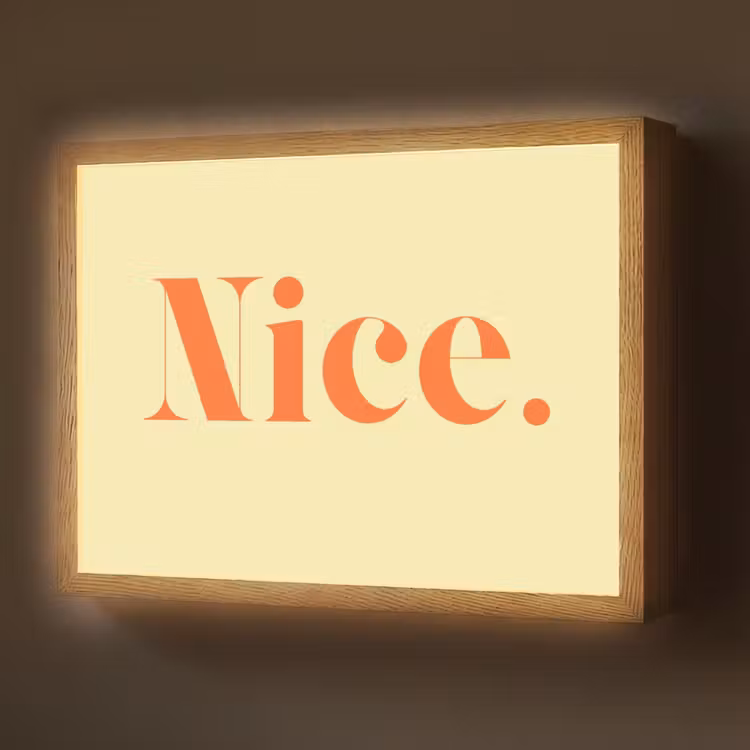 Nice - Oranje - Geel - Minimalistisch Light Box met batterij (Wandlamp) middel -z3d_website