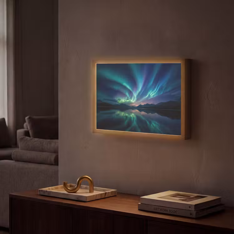 Noorderlicht - Kleurrijk - Bergmeer Light Box met batterij (Wandlamp) middel -sfeer1