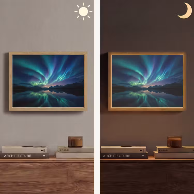 Noorderlicht - Kleurrijk - Bergmeer Light Box met batterij (Wandlamp) middel -sfeer3