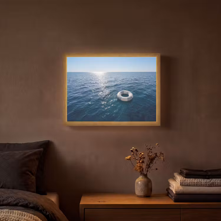 Oceaan - Zwemband - Horizon Light Box met batterij (Wandlamp) middel -sfeer4
