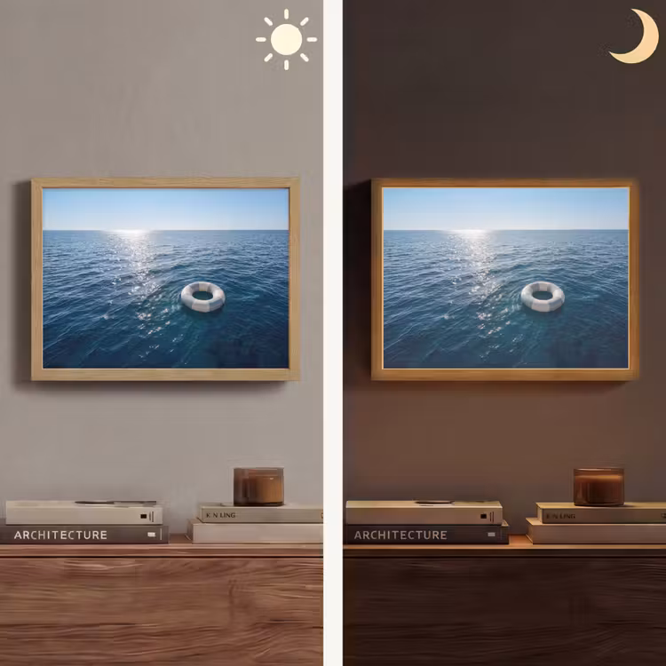 Oceaan - Zwemband - Horizon Light Box met batterij (Wandlamp) middel -sfeer3
