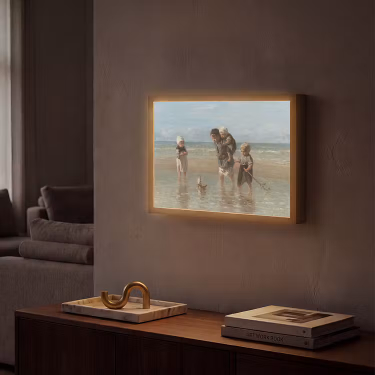 Oude meesters - Kunst - Kinderen der zee - Jozef Israëls Light Box met batterij (Wandlamp) middel -sfeer1