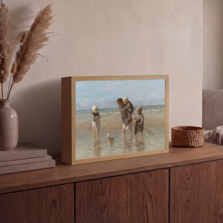 Oude meesters - Kunst - Kinderen der zee - Jozef Israëls Light Box met batterij (Wandlamp) middel -sfeer2