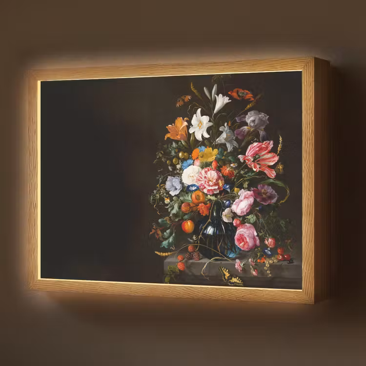 Oude meesters - Kunst - Vaas met bloemen - Jan Davidsz de Heem Light Box met batterij (Wandlamp) middel -z3d_website