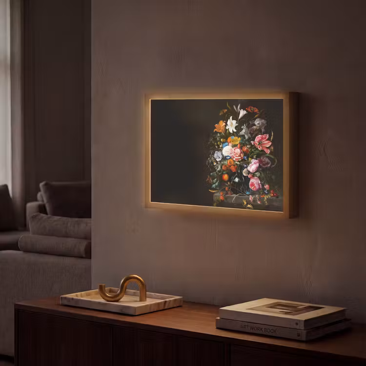 Oude meesters - Kunst - Vaas met bloemen - Jan Davidsz de Heem Light Box met batterij (Wandlamp) middel -sfeer1